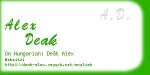 alex deak business card