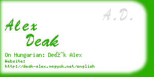 alex deak business card